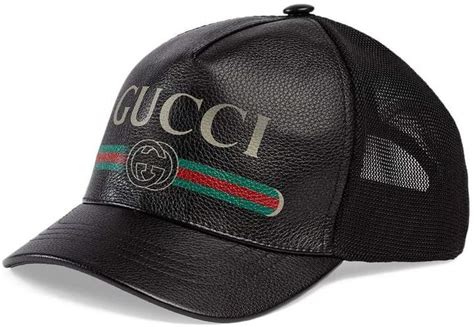 gucci print leather cap|authentic Gucci hat.